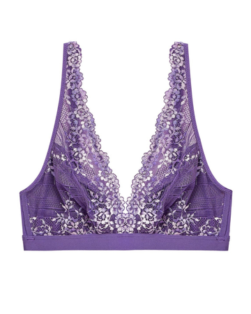 Wacoal 852191 Grape Embrace Lace Wire Free Bralette Myselflingerie.com